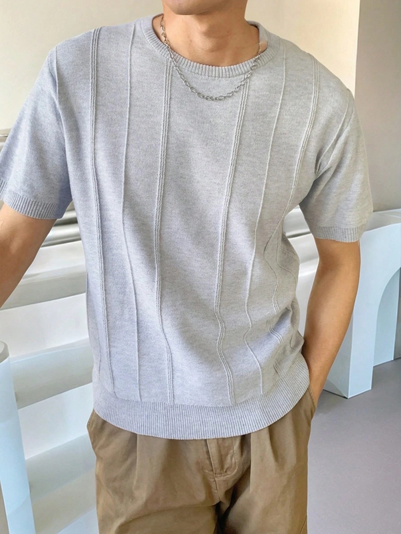 Camiseta de punto unicolor