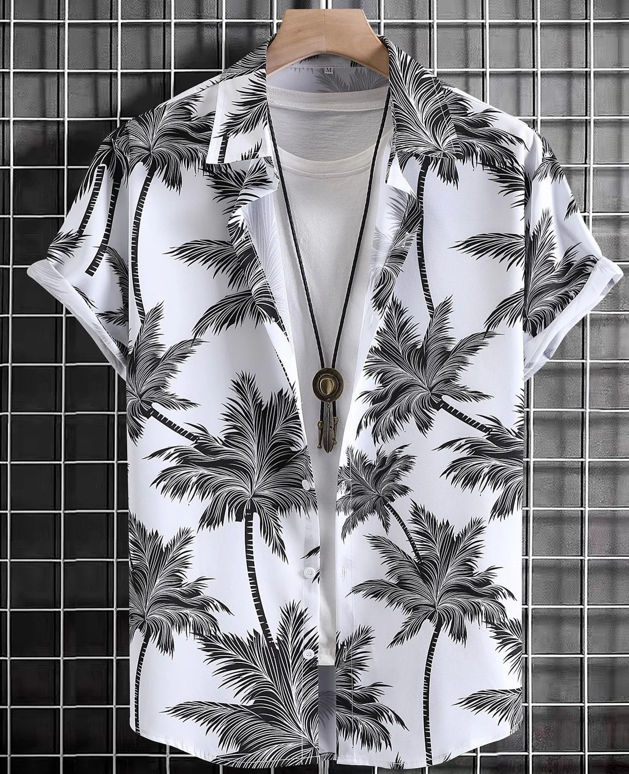 Camisa con estampado de palmera