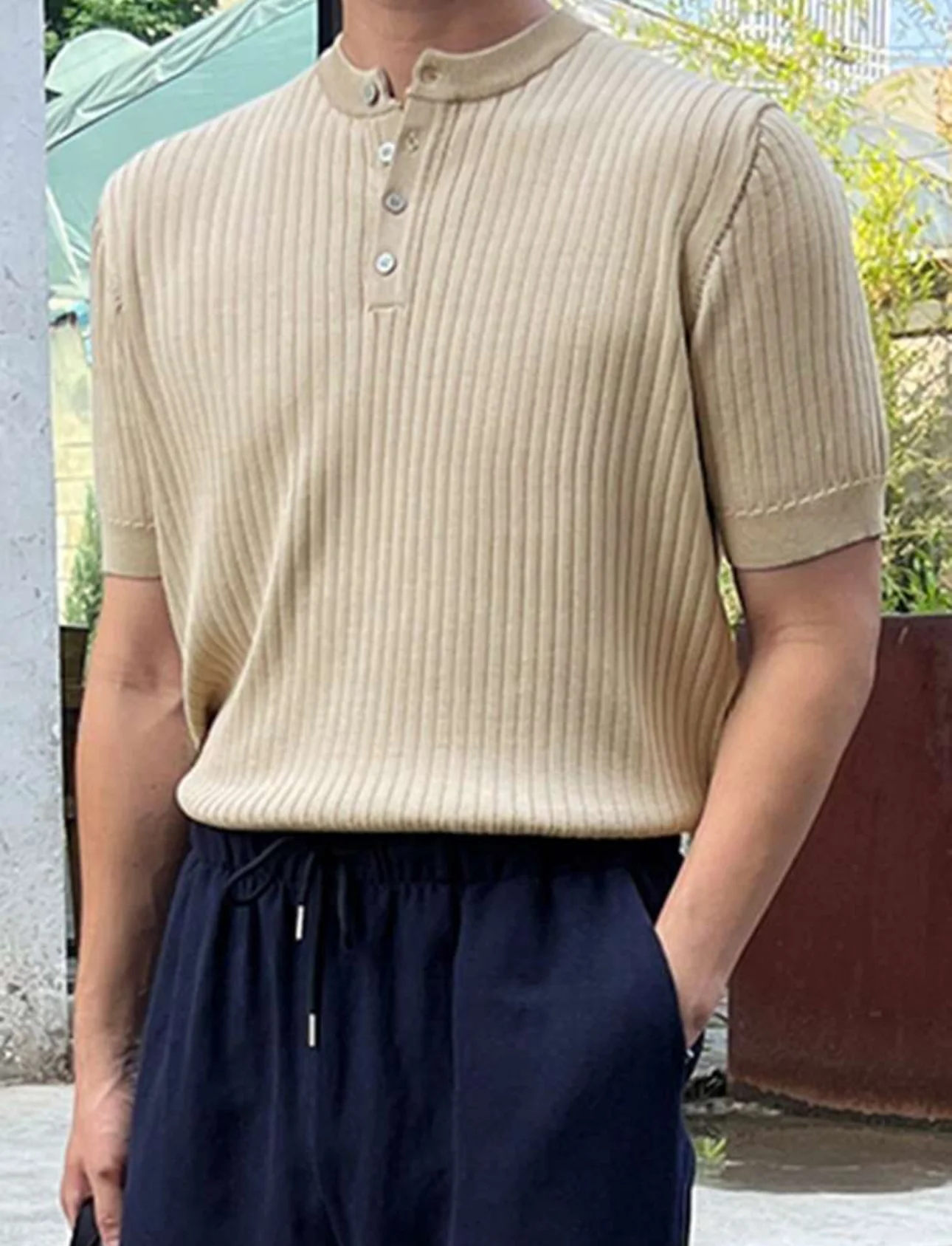 DAZY camiseta de punto unicolor