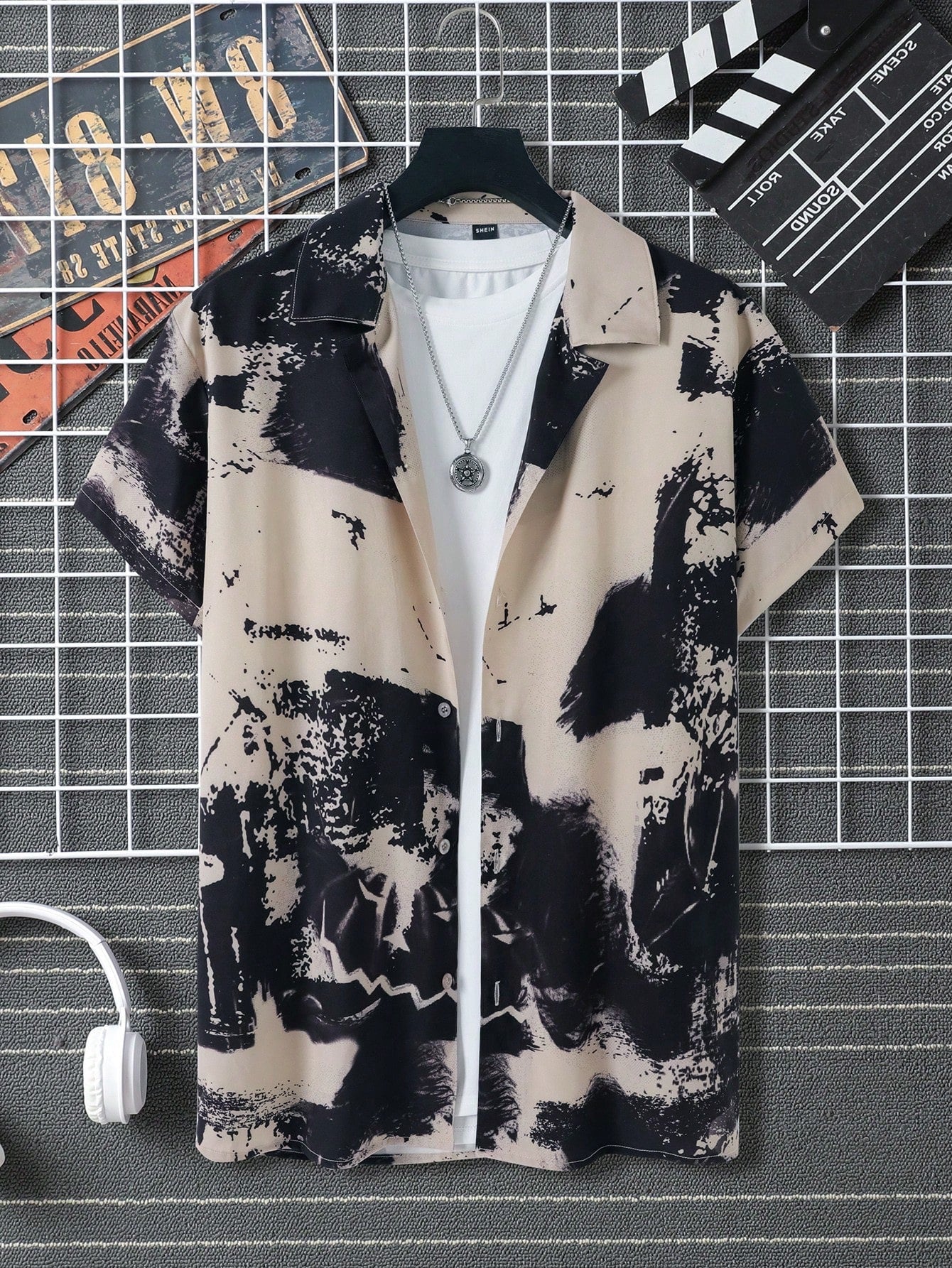 Camisa con estampado de tinte