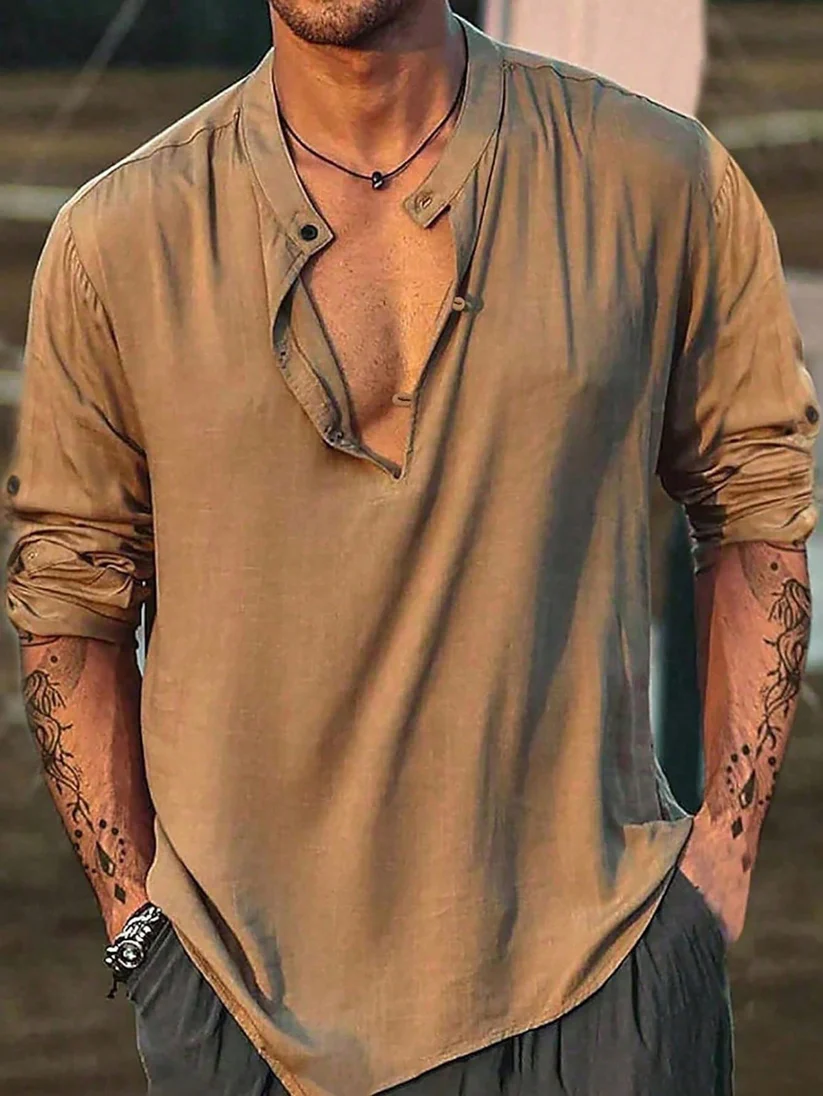 Camisa manga larga media tapeta