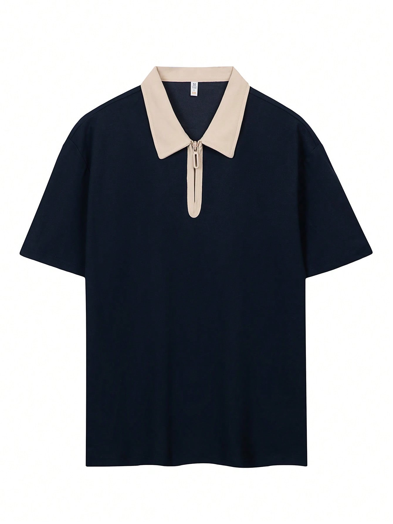 Polo unicolor media cremallera