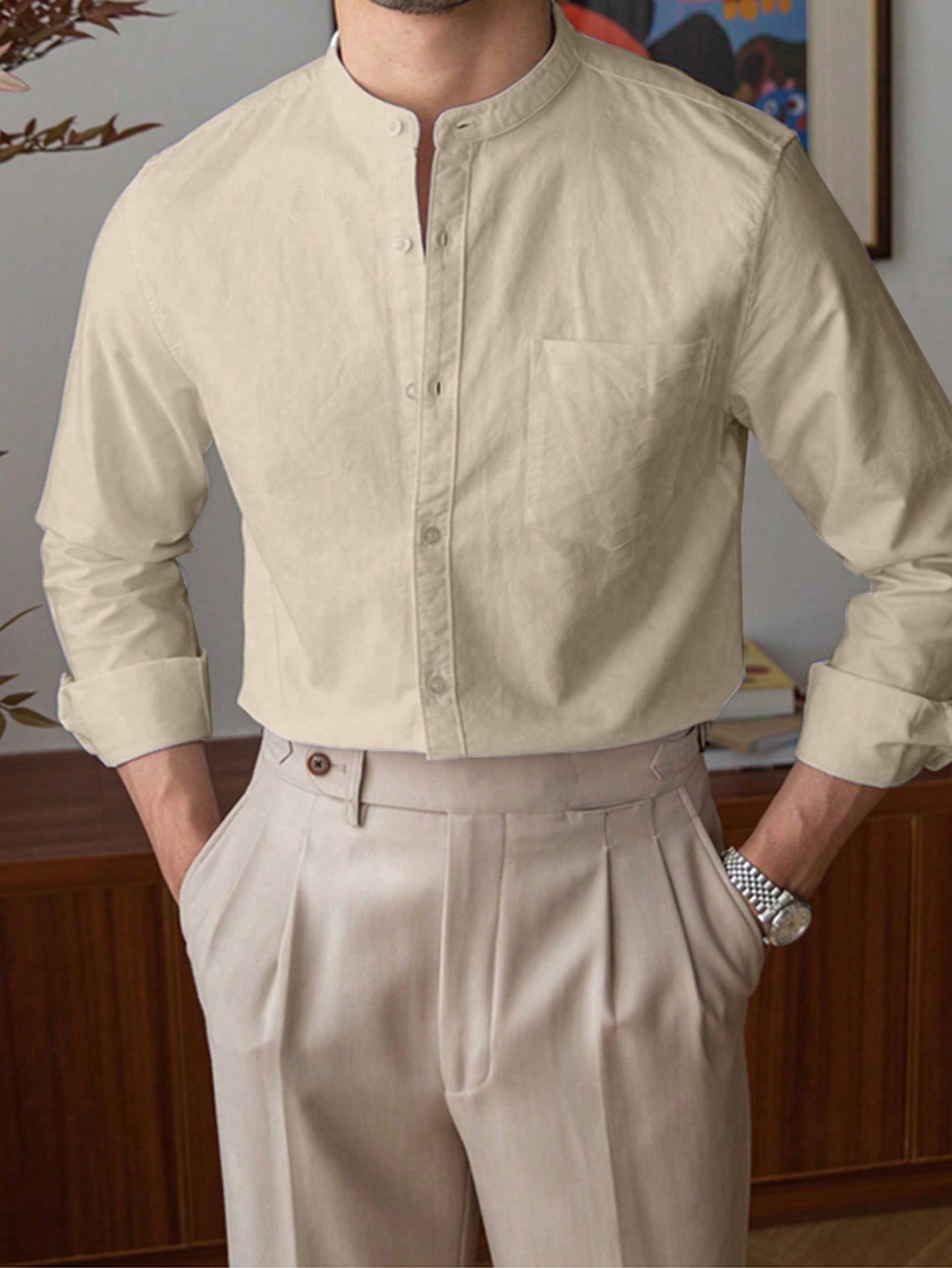 Camisa manga larga unicolor