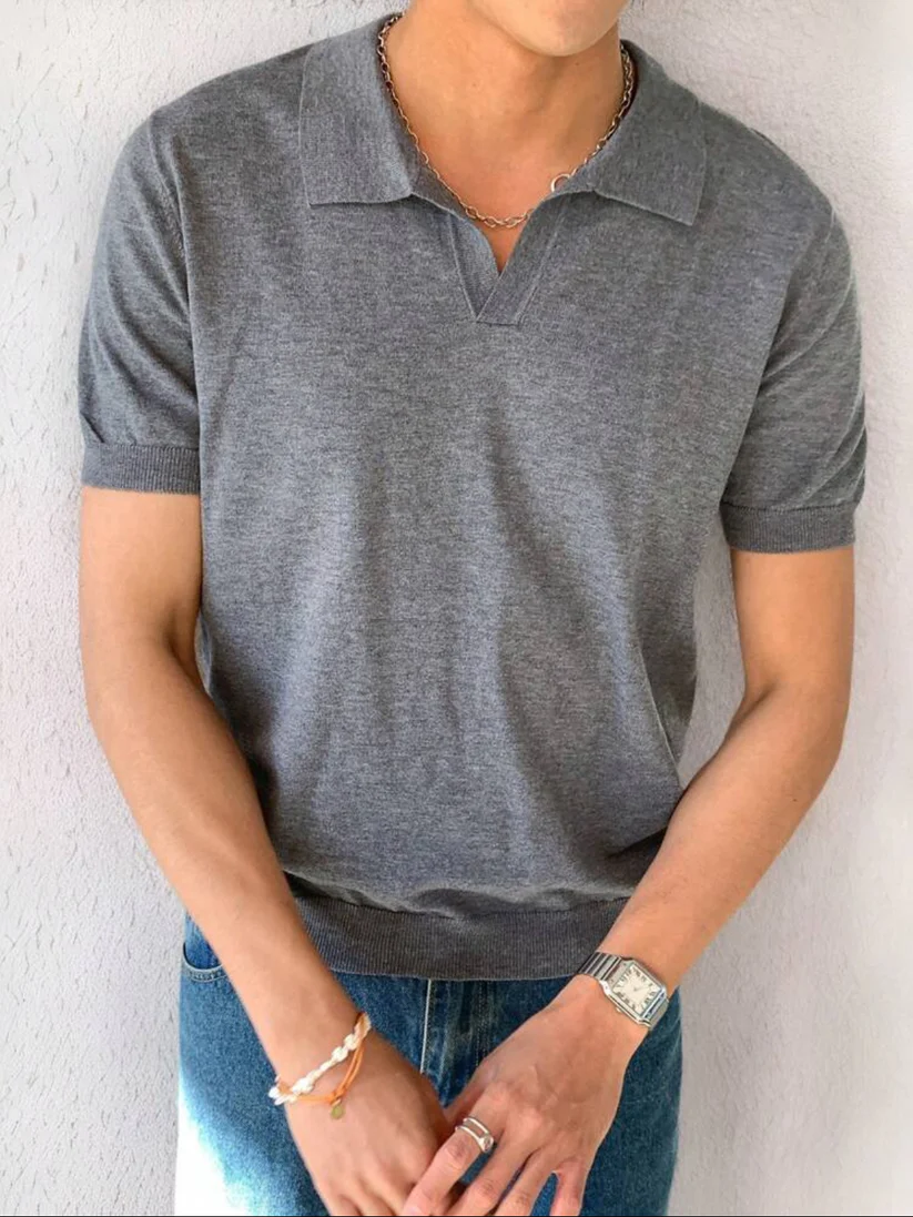 L - Polo de punto unicolor