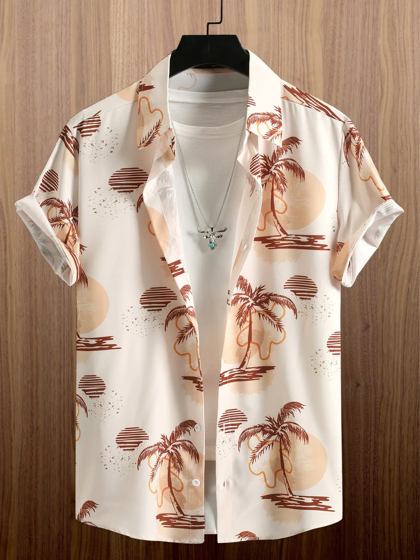 Camisa con estampado tropical