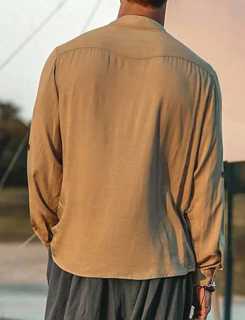 M - Camisa manga larga media tapeta