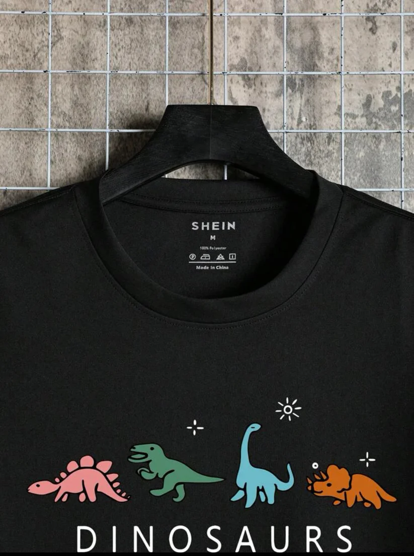 L - Camiseta con estampado de dinosaurio
