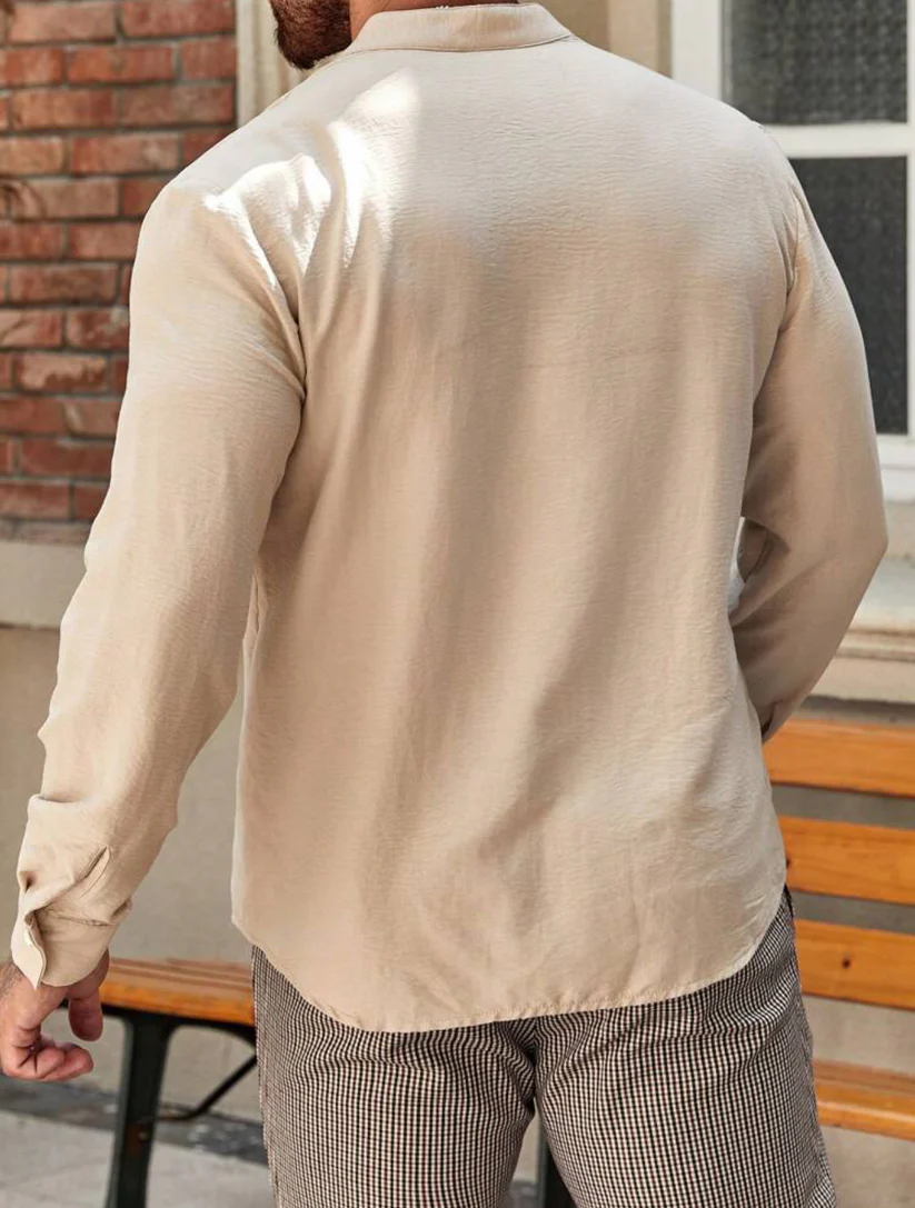 M - Camisa manga larga unicolor