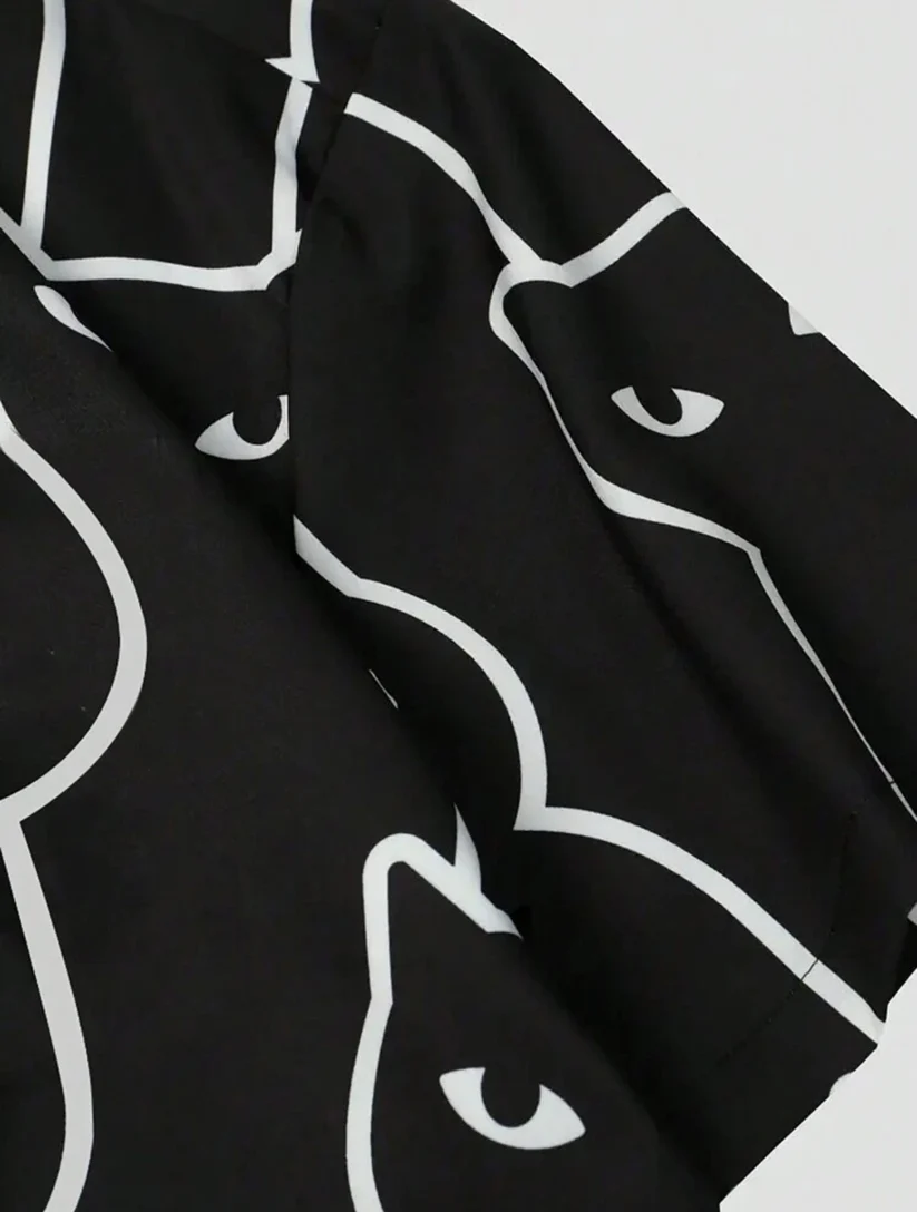 L - Camisa con estampado de gato