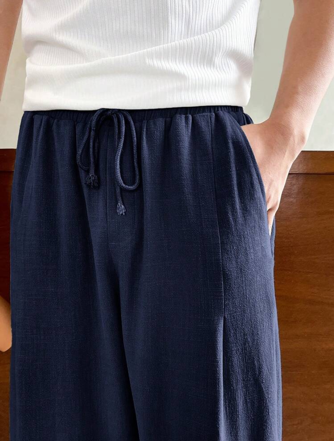 L(40) - Pantalón tejido liso