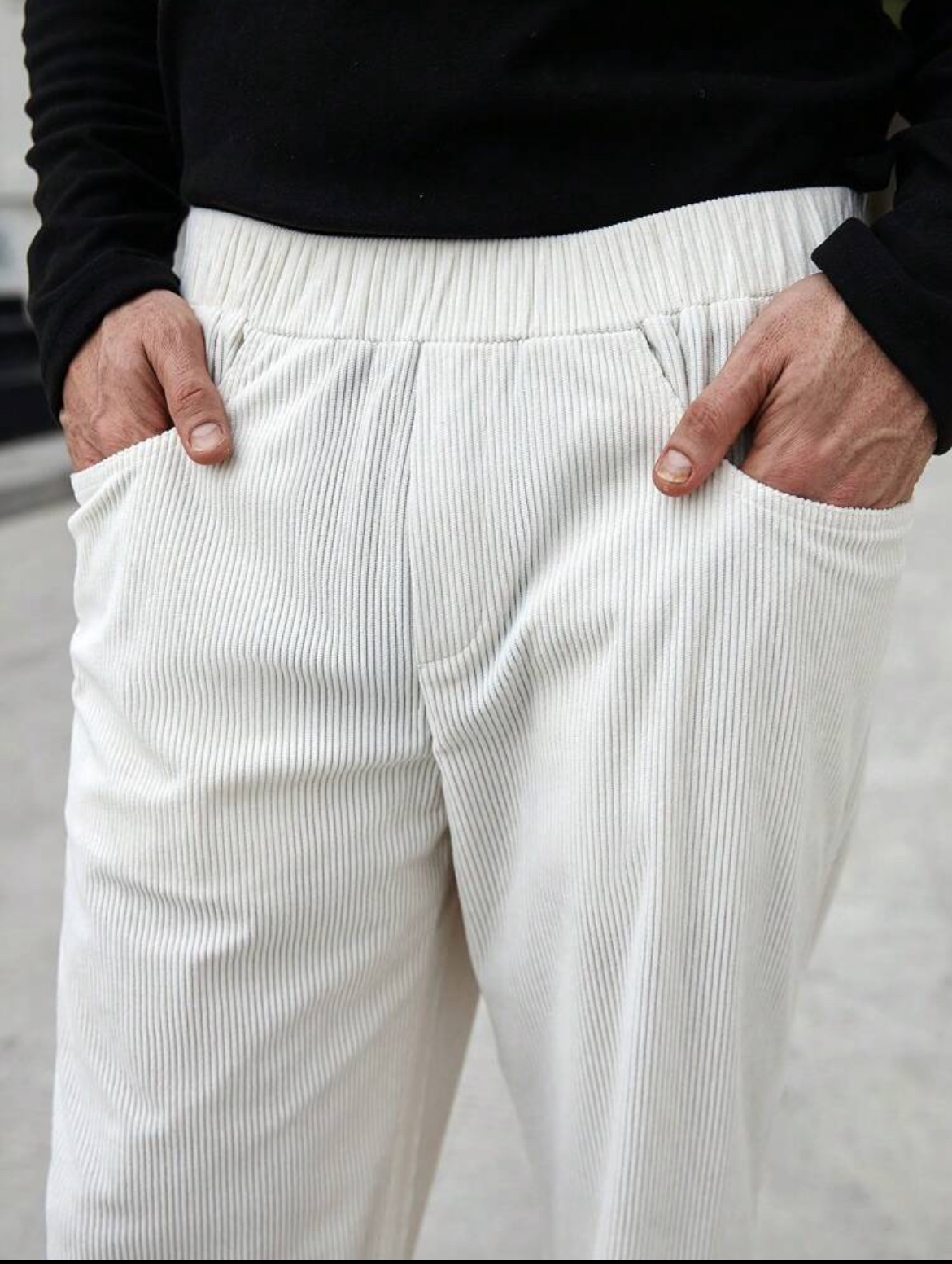 M(38) - Pantalón casual de pana liso