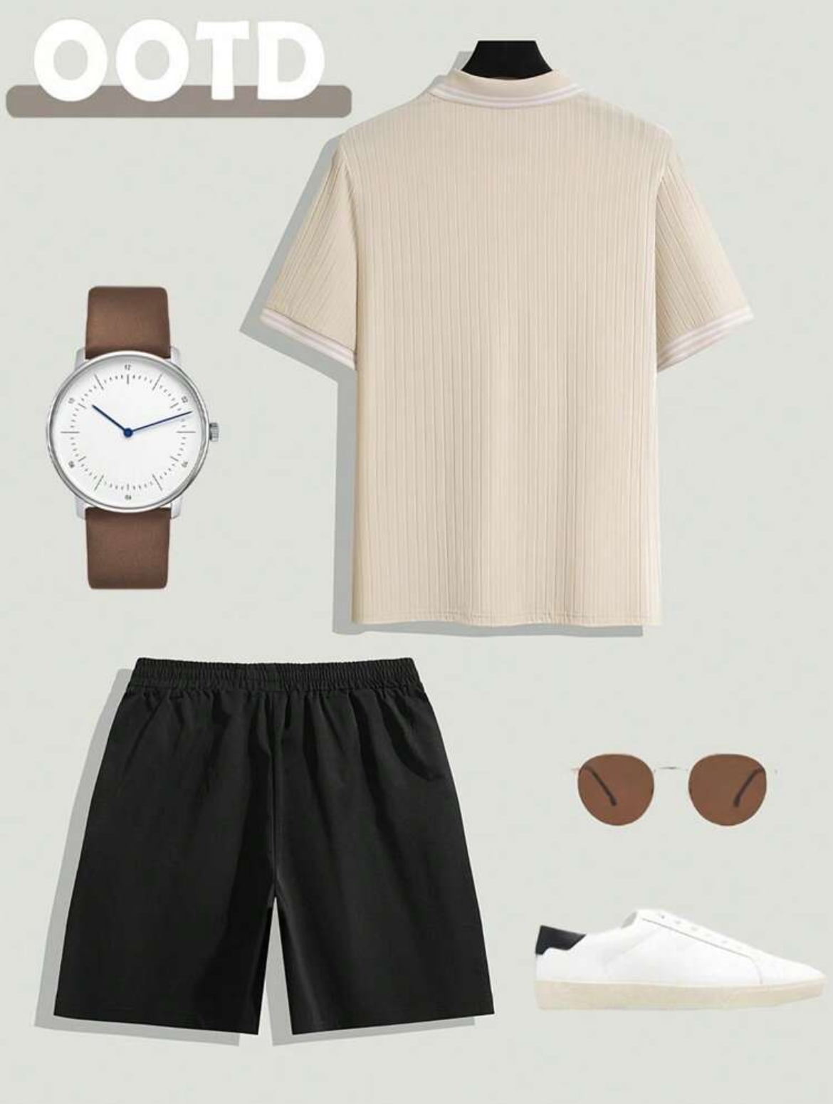 M - Polo media cremallera & short