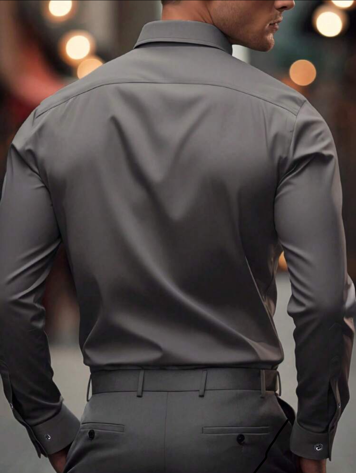 M - Camisa manga larga unicolor