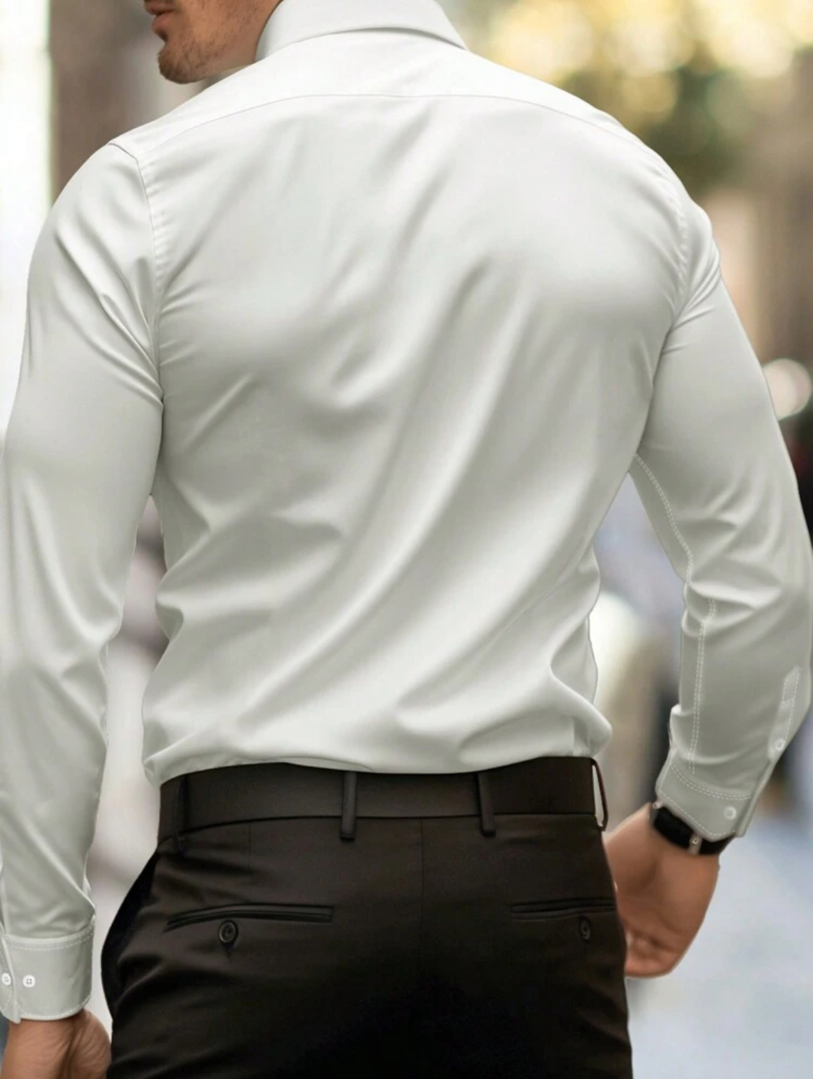 M - Camisa manga larga unicolor