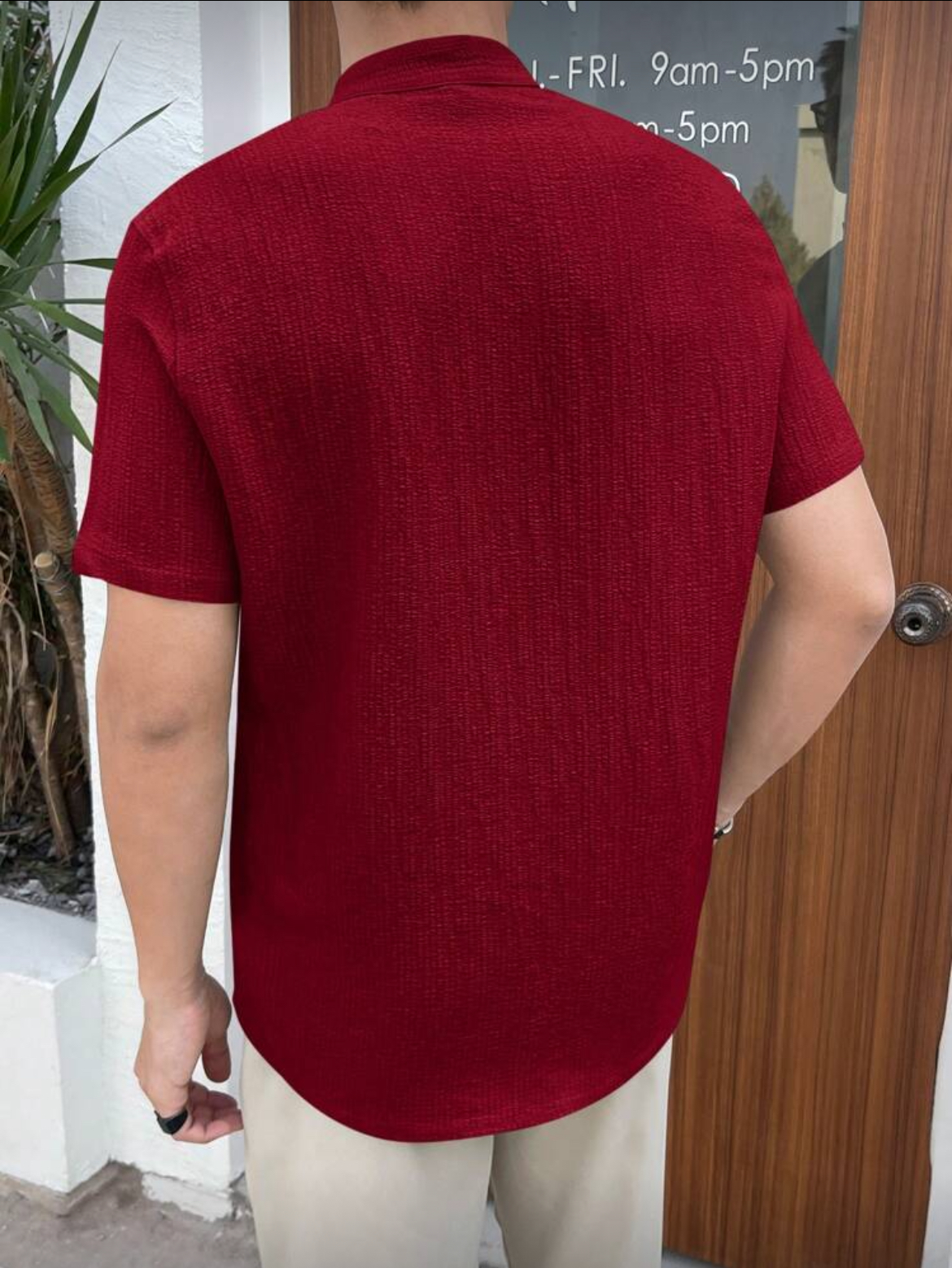 M - Camisa tejido liso unicolor