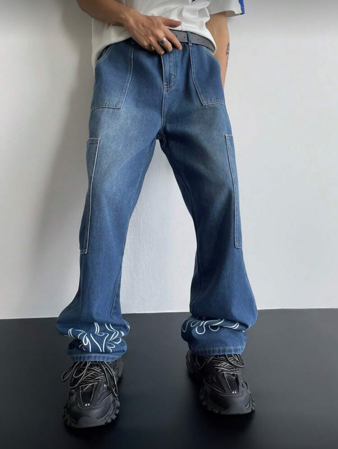 L(40) - Jeans con estampado