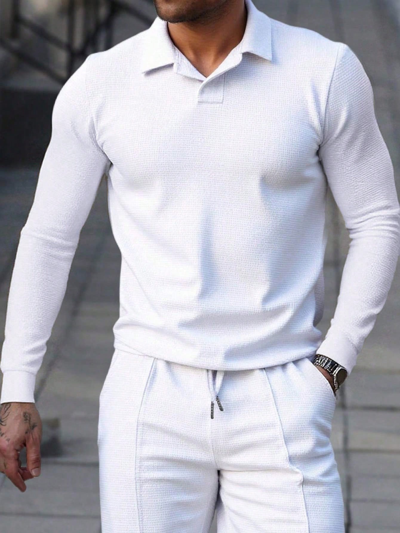 Polo manga larga casual