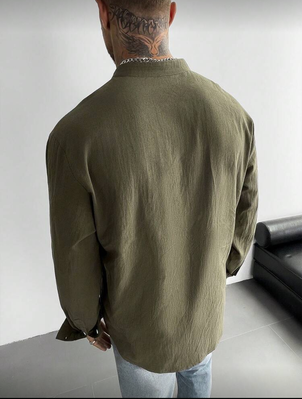 L - Camisa manga larga unicolor