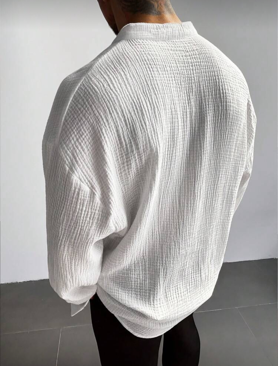 M - Camisa manga larga unicolor