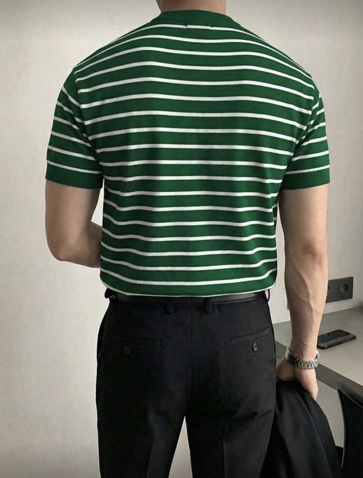 S - Camiseta de punto a rayas