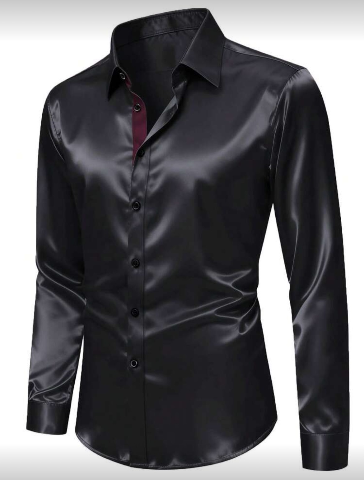 L - Camisa manga larga satén