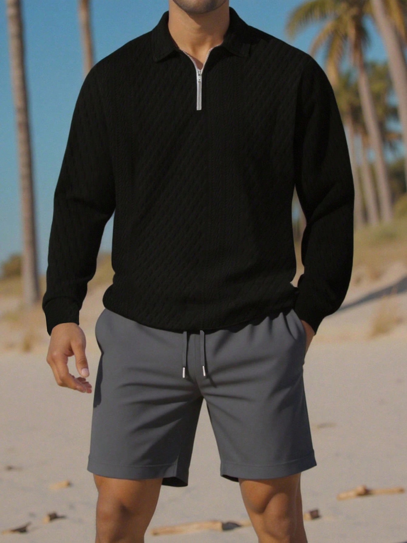 Polo manga larga casual