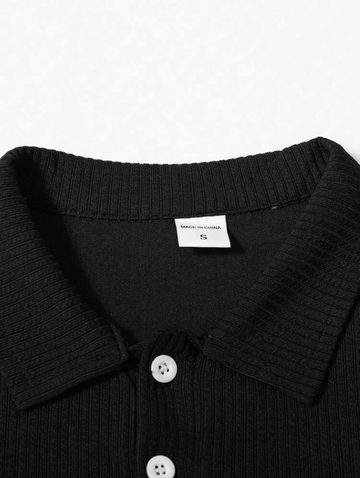 L - Polo manga larga con textura