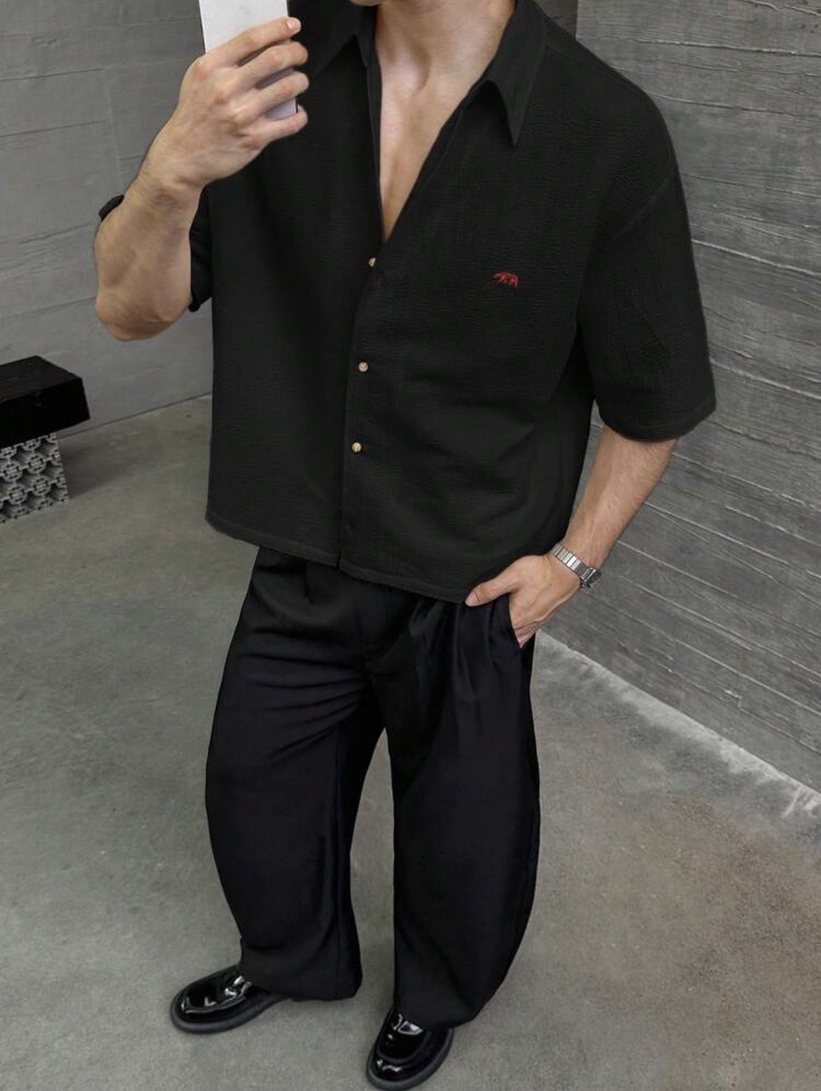 Camisa casual tejida