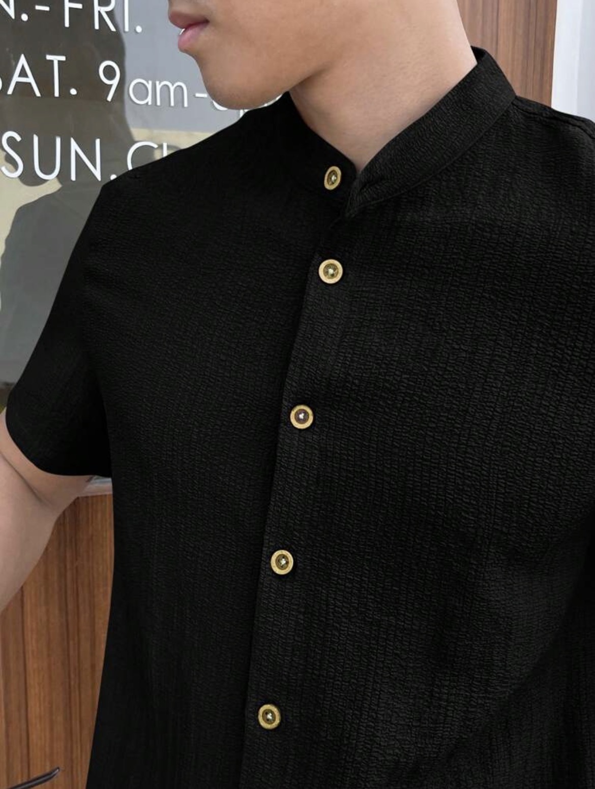 L - Camisa tejida lisa