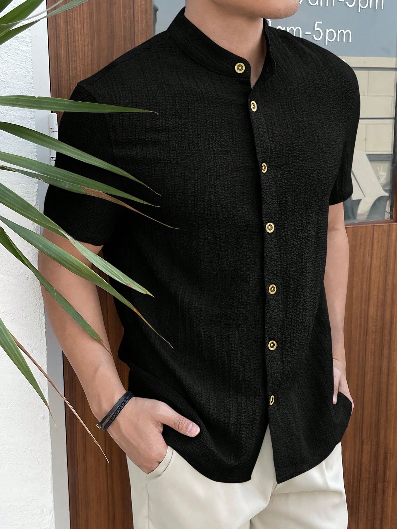Camisa tejida lisa