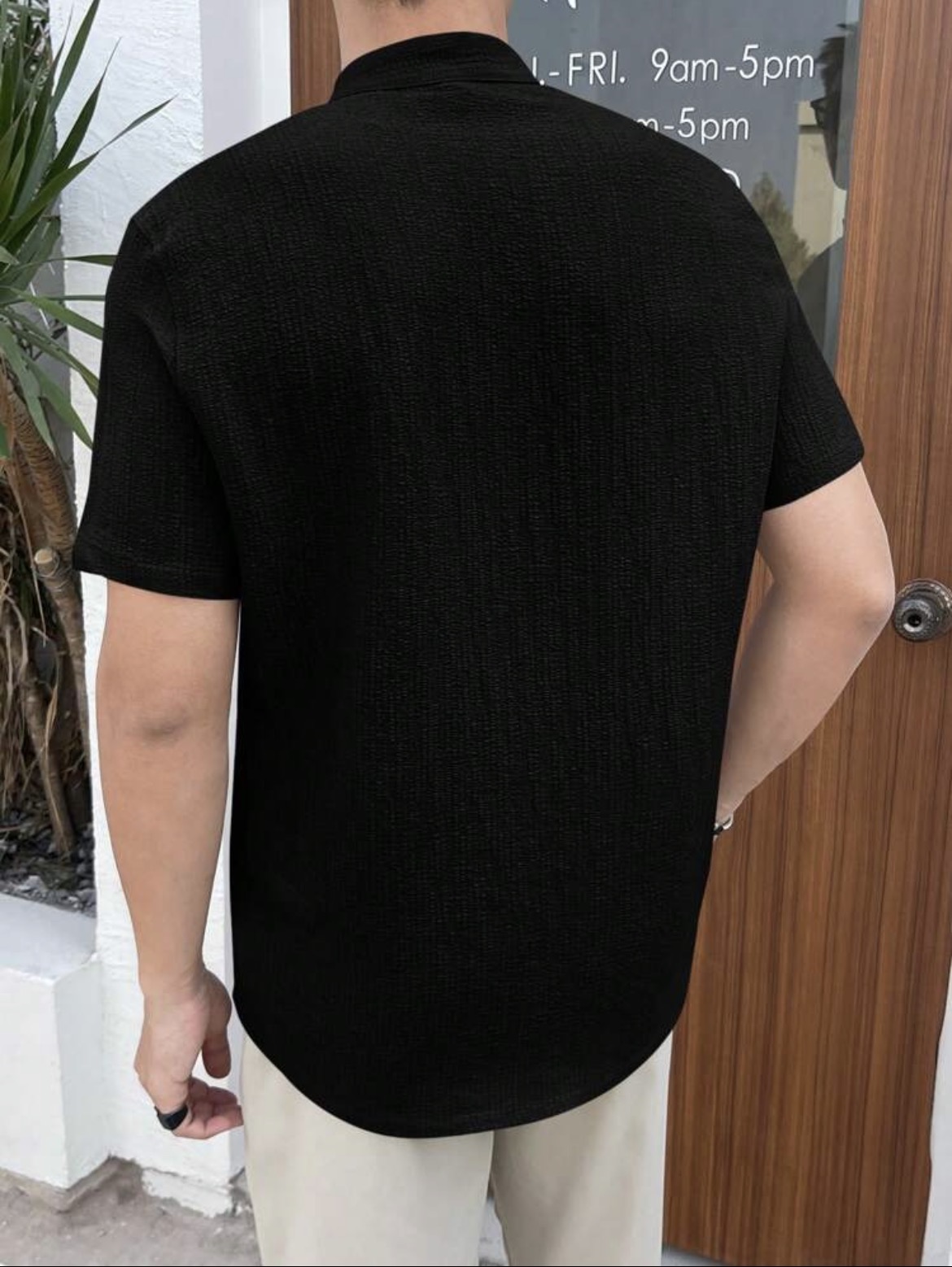 M - Camisa tejida lisa