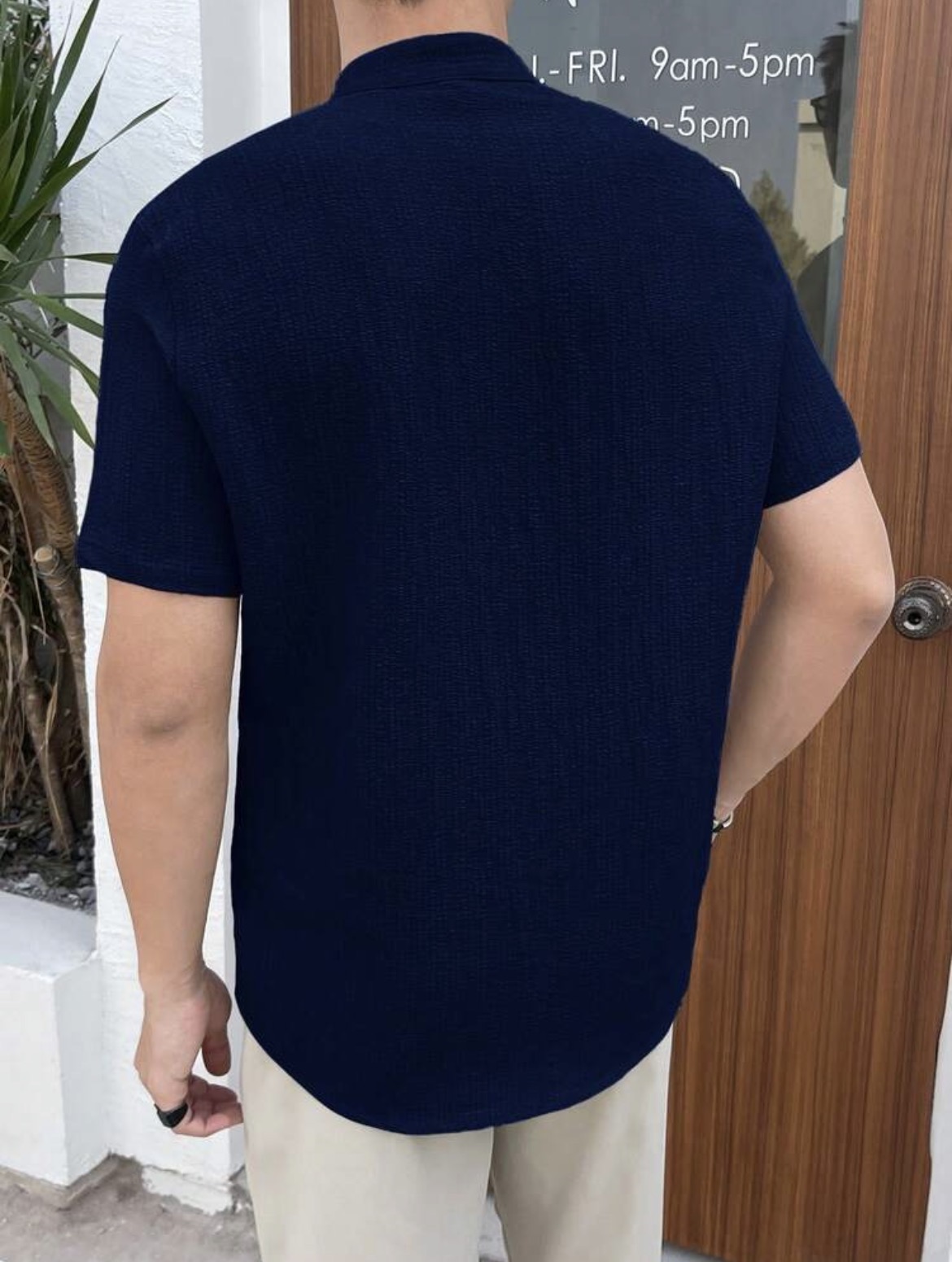 M - Camisa tejida lisa