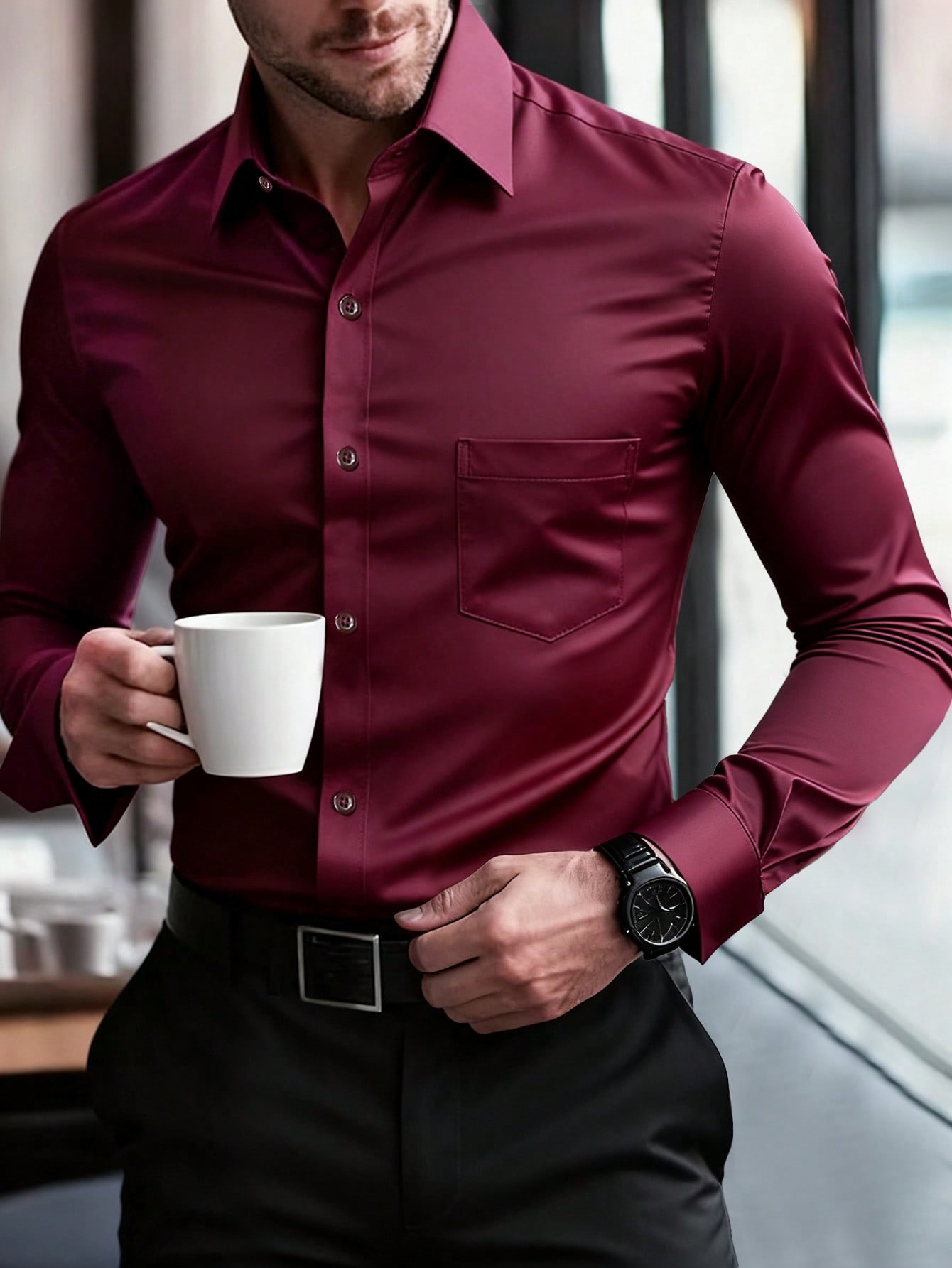 Camisa manga larga unicolor