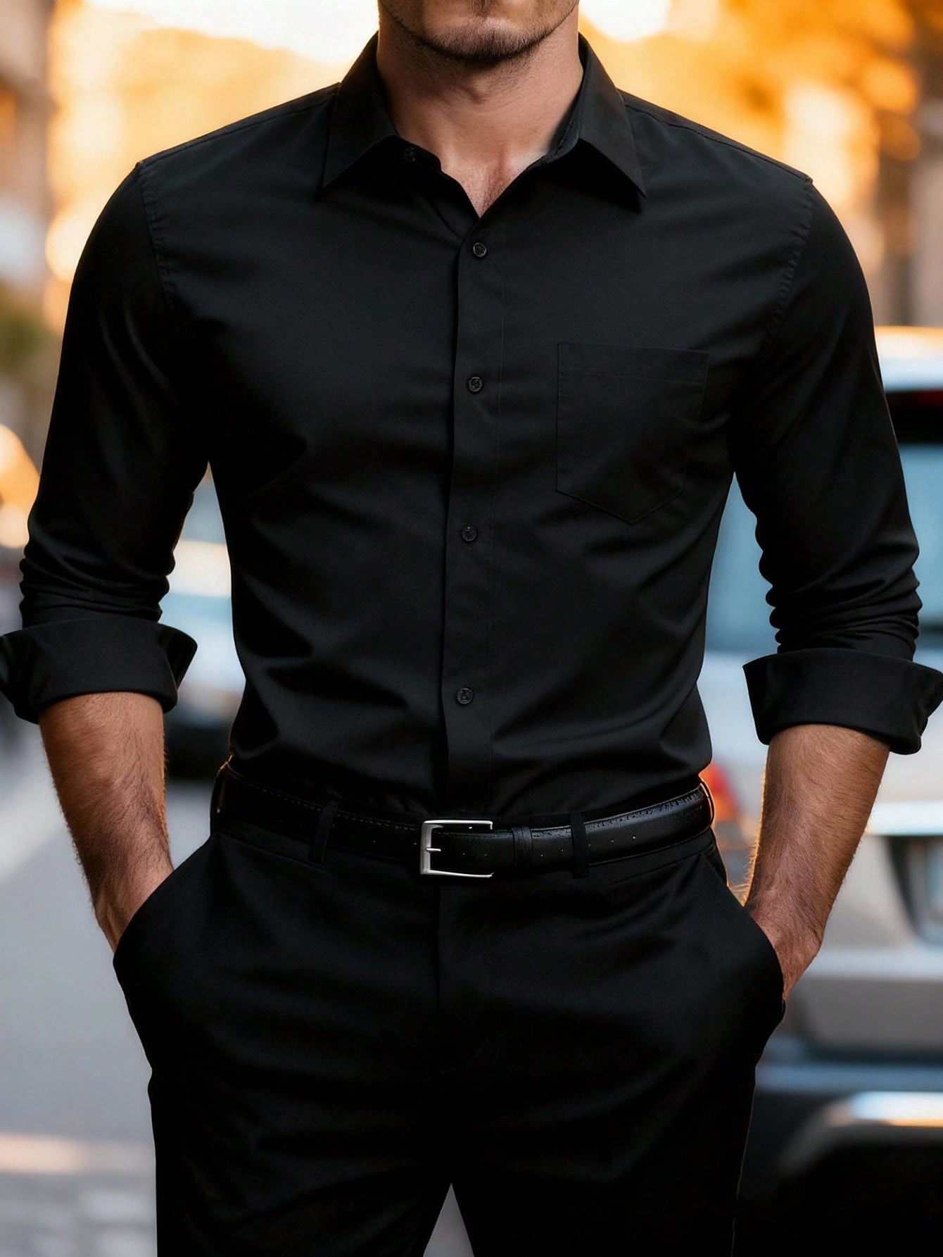 Camisa manga larga unicolor