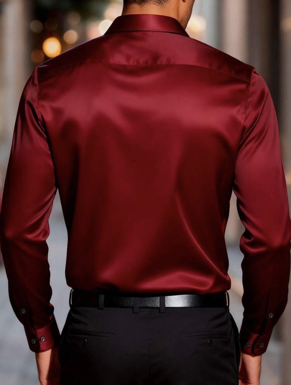 M - Camisa manga larga satén