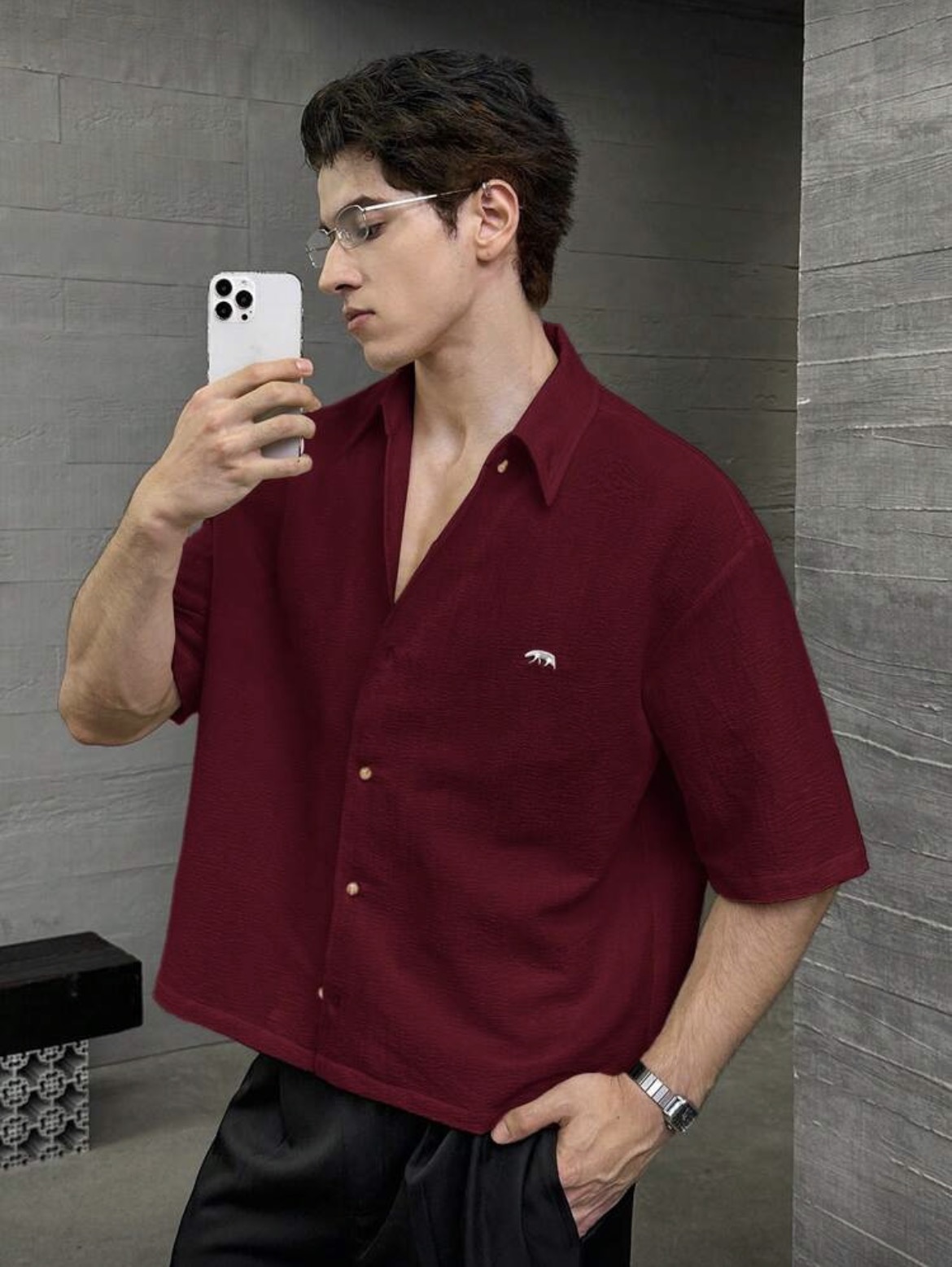 Camisa casual tejida