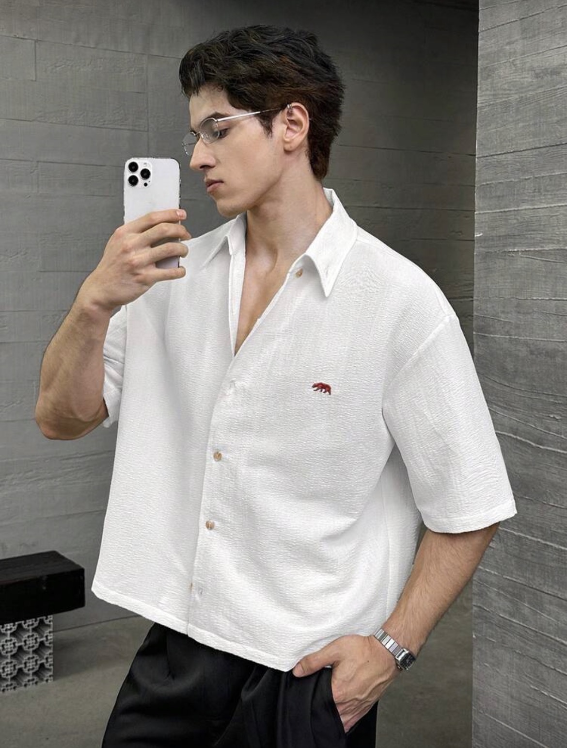 Camisa casual tejida