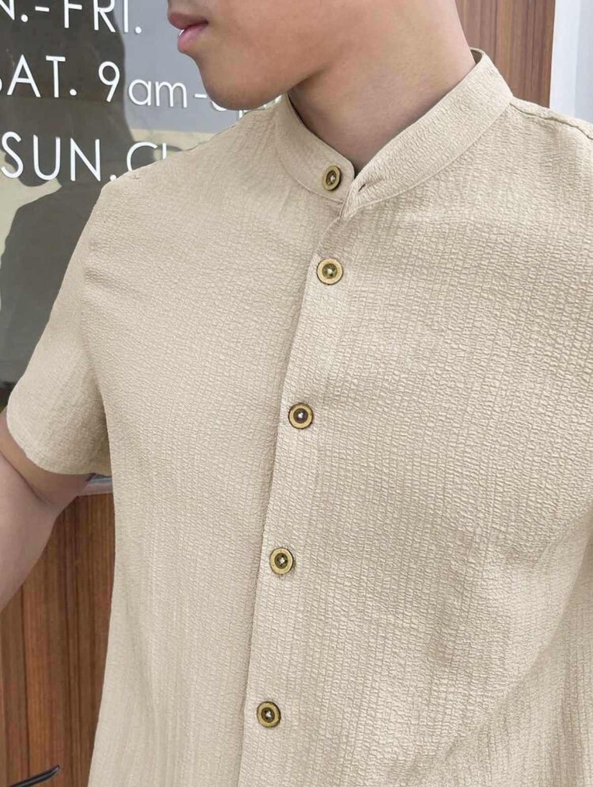 L - Camisa tejido liso unicolor