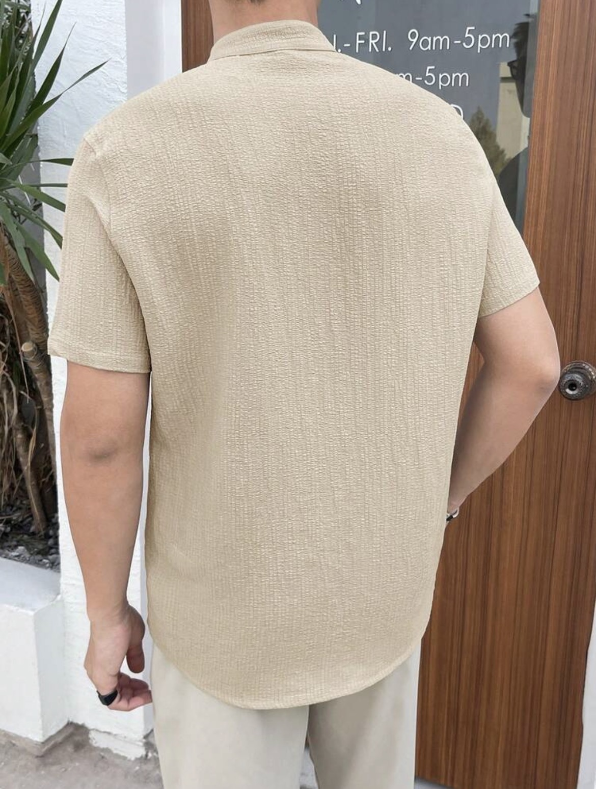 M - Camisa tejido liso unicolor