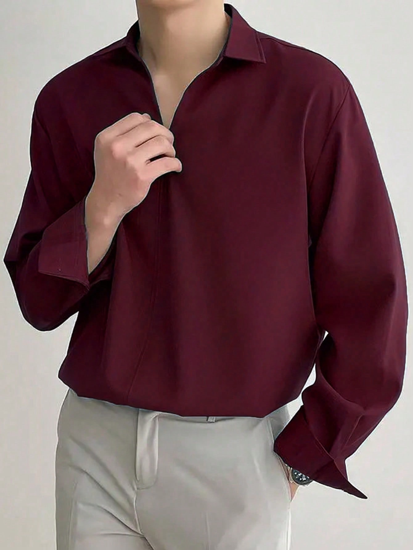 Camisa manga larga unicolor