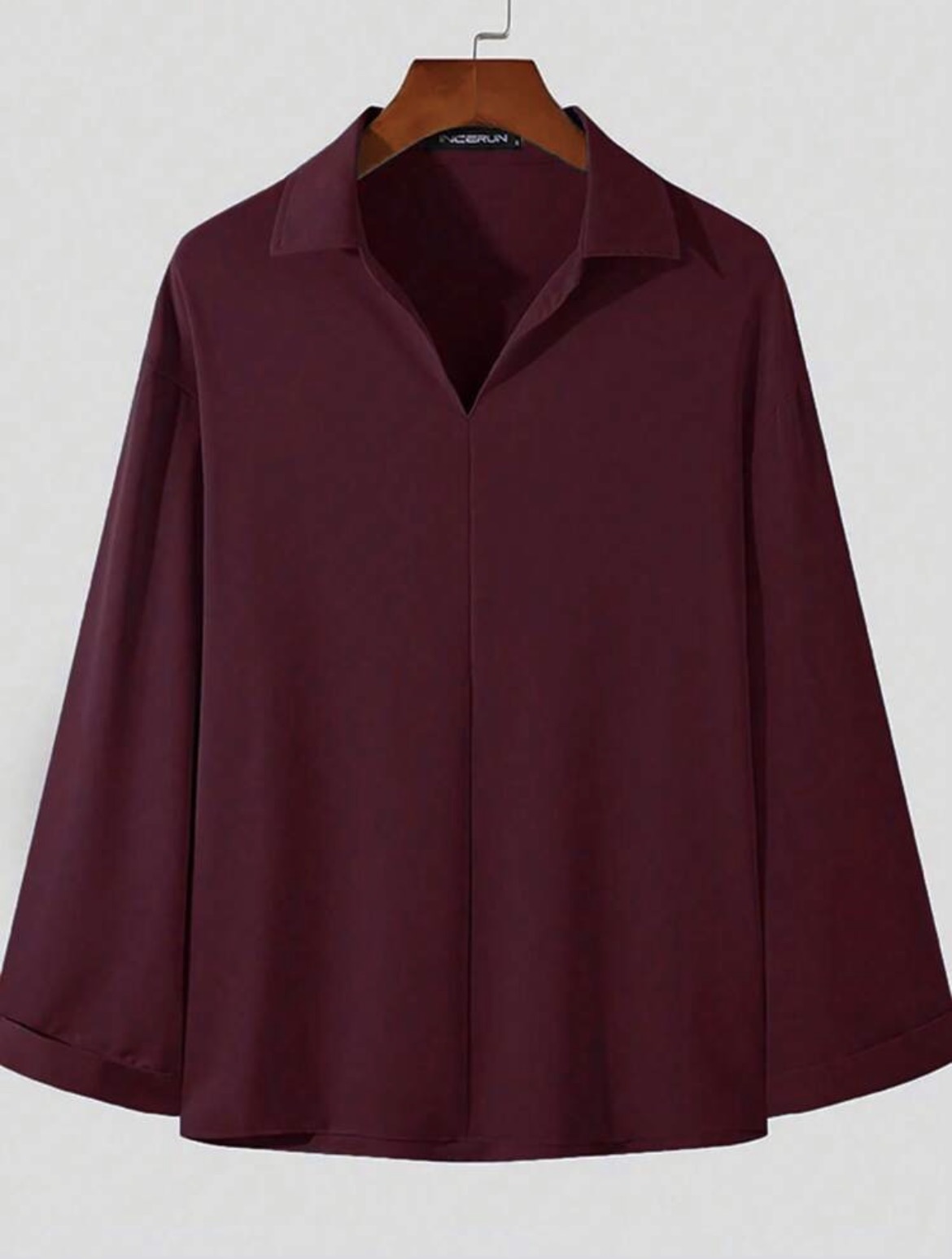 L - Camisa manga larga unicolor