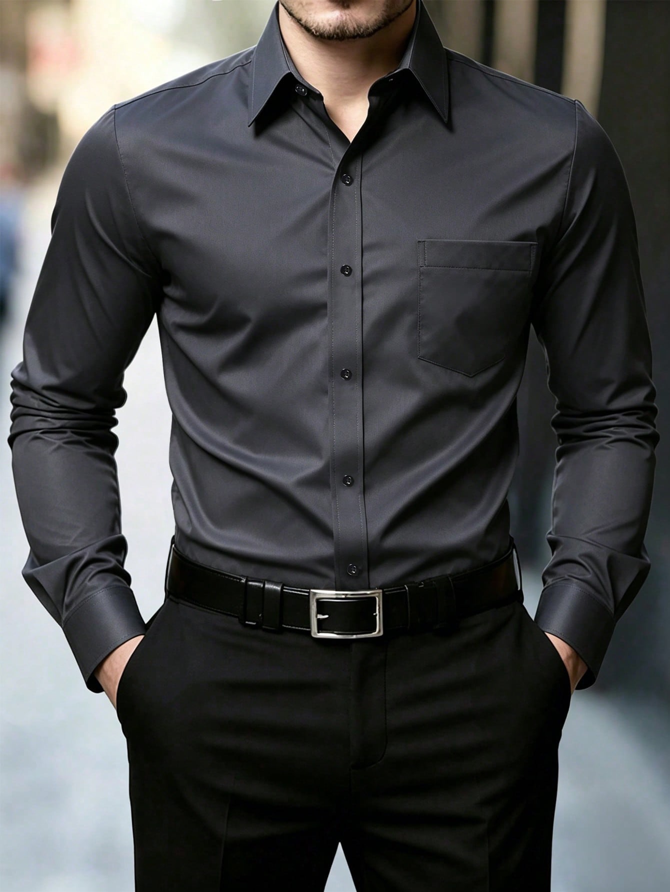 Camisa manga larga unicolor