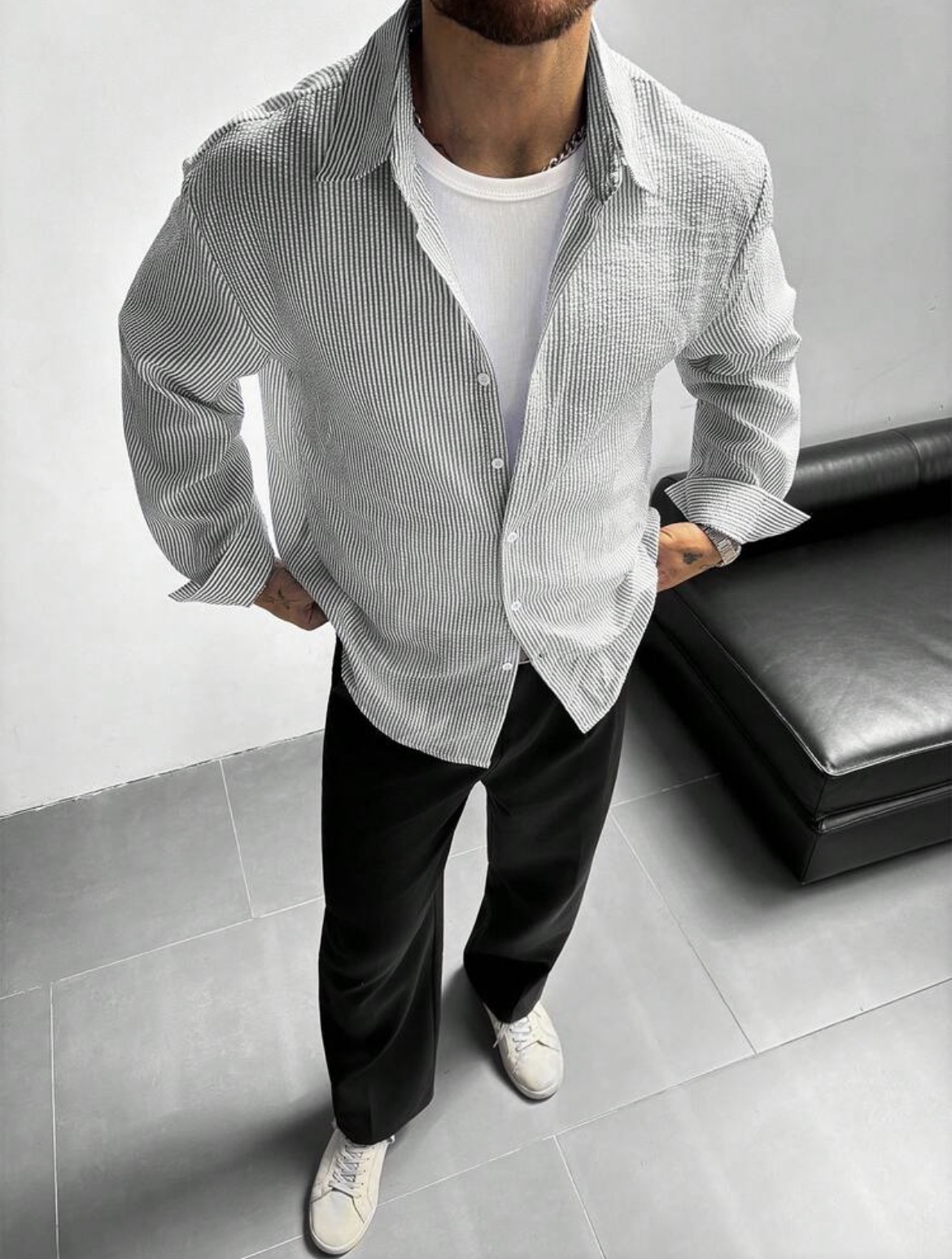 Camisa manga larga a rayas